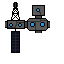 a pixel-art space station in orbit over titan